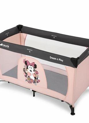 Дитячий манеж hauck dream n play minnie sweetheart рожевий із сірим (60136-5) 5249525
