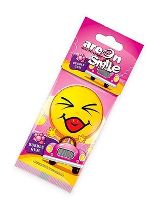 Ароматизатор на дзеркало сухий areon smile dry смайлик "bubble gum"