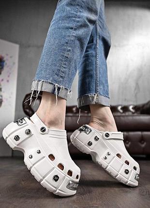 Женские кроксы на платформе meetal white дл6446