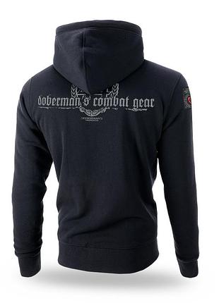 Мужская толстовка черная dobermans aggressive combat gear худи на молнии с капюшоном (m) xxxl
