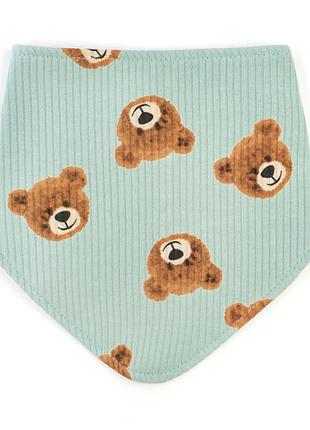 Слюнявчик-бандана с непромокаемой вставкой cute bear интерлок 5204876