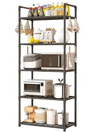 Підлоговий стелаж етажерка на 5 полиць multi-function simple storage rack 6617-5b / 1330 / стелаж на кухню / етажерка у ванну