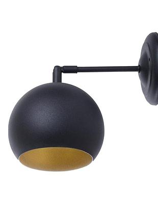 Бра (світильник настінний) bowl w150 чорний, золото, atmolight