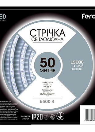 Світлодіодна стрічка feron ls606 12в 7.2вт/м 50м білий