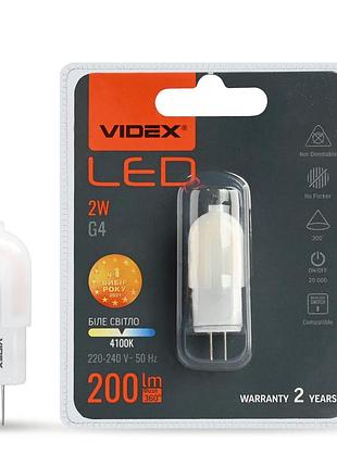 Світлодіодна лампа videx g4e 2w g4 4100k