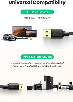 Кабель ugreen us132 0.5 м чорний 5