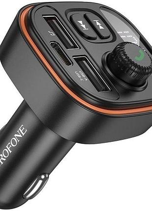 Fm-трансмітер borofone bc59 heroic 2usb-a/usb-c чорний
