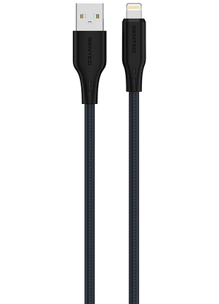 Кабель senteo sl-04 embossed usb-a to lightning 1 м 12 w чорний