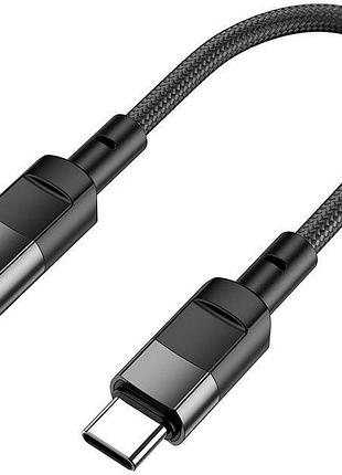 Адаптер hoco u107 type-c (m) to lightning (f) 10cm чорний