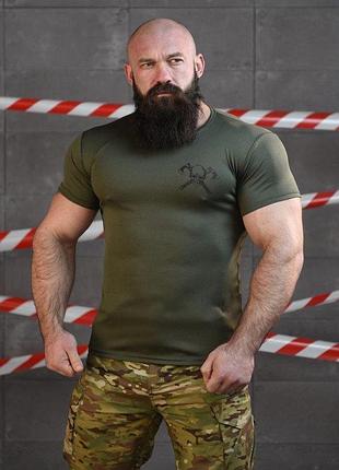 Тактическая потоотводящая футболка sabur викинг олива вт0975