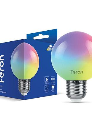 Світлодіодна лампа feron lb-378 1вт e27 rgb