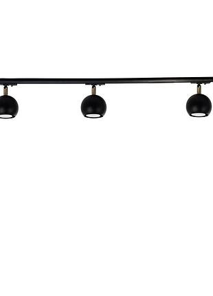 Трековий світильник на три плафони стельовий track3 bowl gu10 t9010003 чорний, atmolight