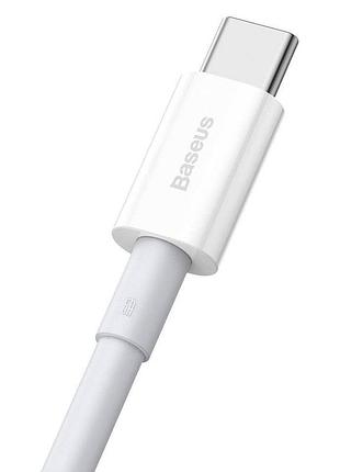 Кабель baseus superior series fast charging data cable usb to type-c 2m 66 w білий 5