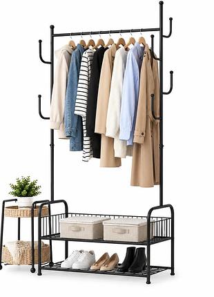 Підлогова вішалка для одягу з полицями 170х60х35 см clothes drying rack 8032/стойка для одягу