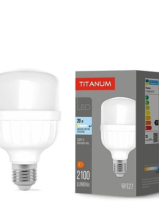 Світлодіодна лампа titanum a80 20w e27 6500к