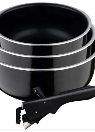 Набір ковшів bergner click cook bg-31608-bk 4 предмети чорний 4810804