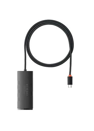 Usb-хаб baseus lite 4-port 1 м type-c чорний 5