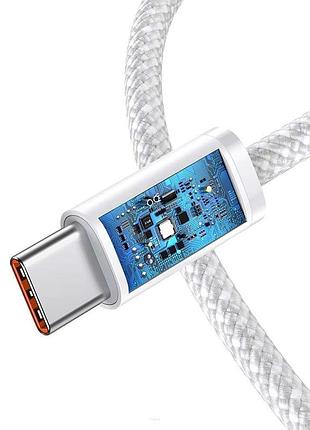 Кабель baseus dynamic series fast charging data cable type-c to type-c 100w 1m, white (cald000202) 4944168 5