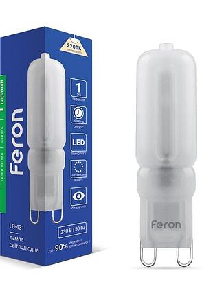 Світлодіодна лампа feron lb-431 4вт g9 2700k