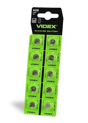 Часовая батарейка videx ag 6/lr921 в блистере, 10 шт.