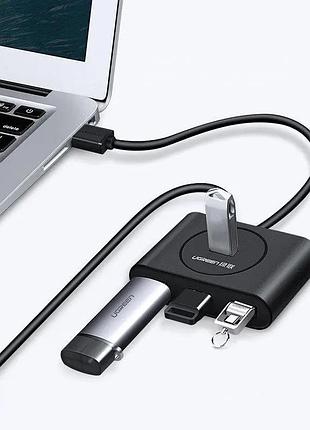 Usb-хаб ugreen cr113 0.5 м чорний 5