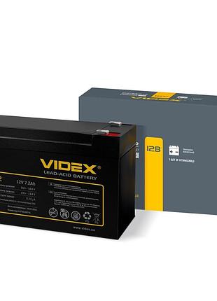 Акумулятор свинцево-кислотний videx 6fm7.2 12v/7.2ah color box 1
