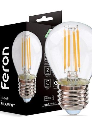 Світлодіодна лампа feron filament lb-162 7вт e27 4000k