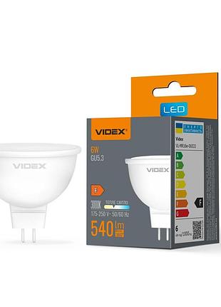 Світлодіодна лампа videx mr16e 6w gu5.3 3000k