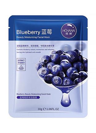 Маска для обличчя тканинна hchana moisturizing facial mask blueberry