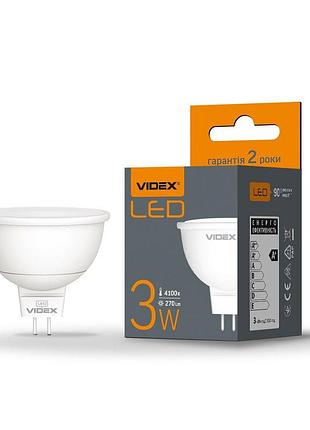 Світлодіодна лампа videx mr16e 3w gu5.3 4100k