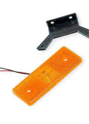 Фонарь маркерный прямоугольный оранжевый 110х45мм с кронштейном 4 led isiksan