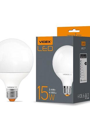 Світлодіодна лампа videx g95e 15w e27 4100k