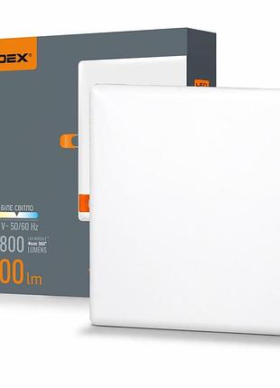 Світлодіодний світильник безрамковий квадратний videx 33w 4100k