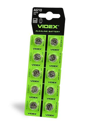 Часовая батарейка videx ag10/lr1130 в блистере, 10 шт.