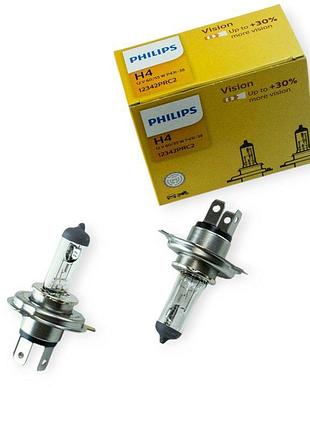 Автолампа h4 12v 60, 55 (43) philips premium 30%