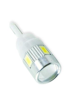 Автолампа світлодіодна бц 12-5 лазер. white 6 smd 5630 лінза megalight
