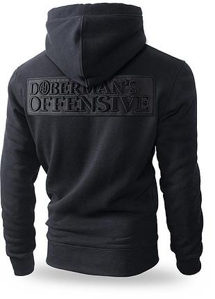 Мужская толстовка черная dobermans aggressive premium offensive худи на молнии с капюшоном (xxl) xxxl