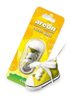 Ароматизатор на зеркало сухой areon wave fresh кеды "vanilla"