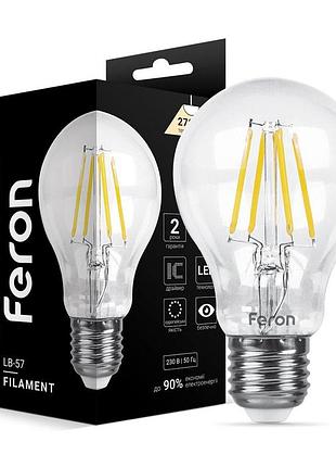 Світлодіодна лампа feron filament lb-57 6вт e27 2700k