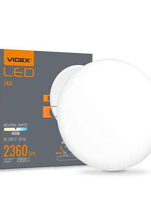 Світлодіодний світильник безрамковий круглий videx vle-dlfr-244 24w 4000k 220v