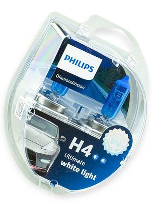 Автолампа h4 12v 60, 55 (43) philips diamond vision 5000k (2шт)