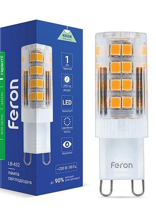 Світлодіодна лампа feron lb-432 4вт g9 4000k