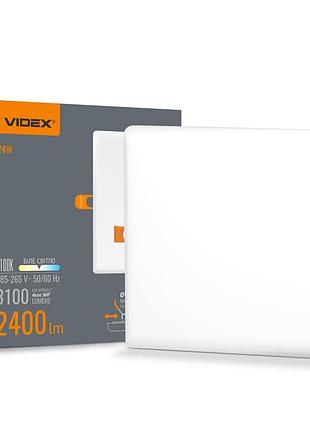 Світлодіодний світильник безрамковий квадратний videx 24w 4100k