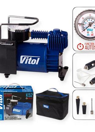 Компресор vitol 10атм/40л/1,2м шланг/прик./сумка/автостоп/2 режими