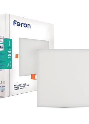 Світлодіодний вбудований світильник feron al702 18вт 4000k білий