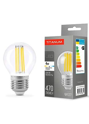 Світлодіодна лампа titanum filament g45 4w e27 4100k