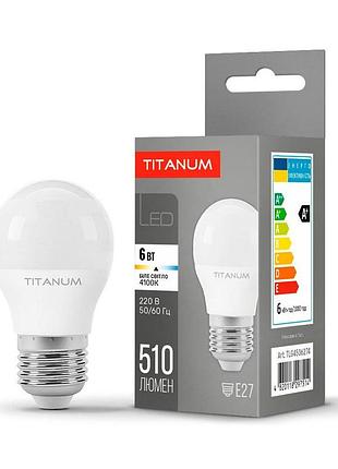 Світлодіодна лампа titanum g45 6w e27 4100k