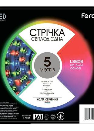 Світлодіодна стрічка feron ls606 12в 14.4вт rgb