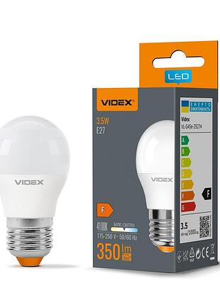 Світлодіодна лампа videx g45e 3.5w e27 4100k