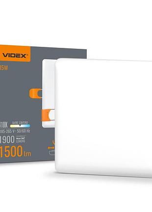 Світлодіодний світильник безрамковий квадратний videx 15w 4100k